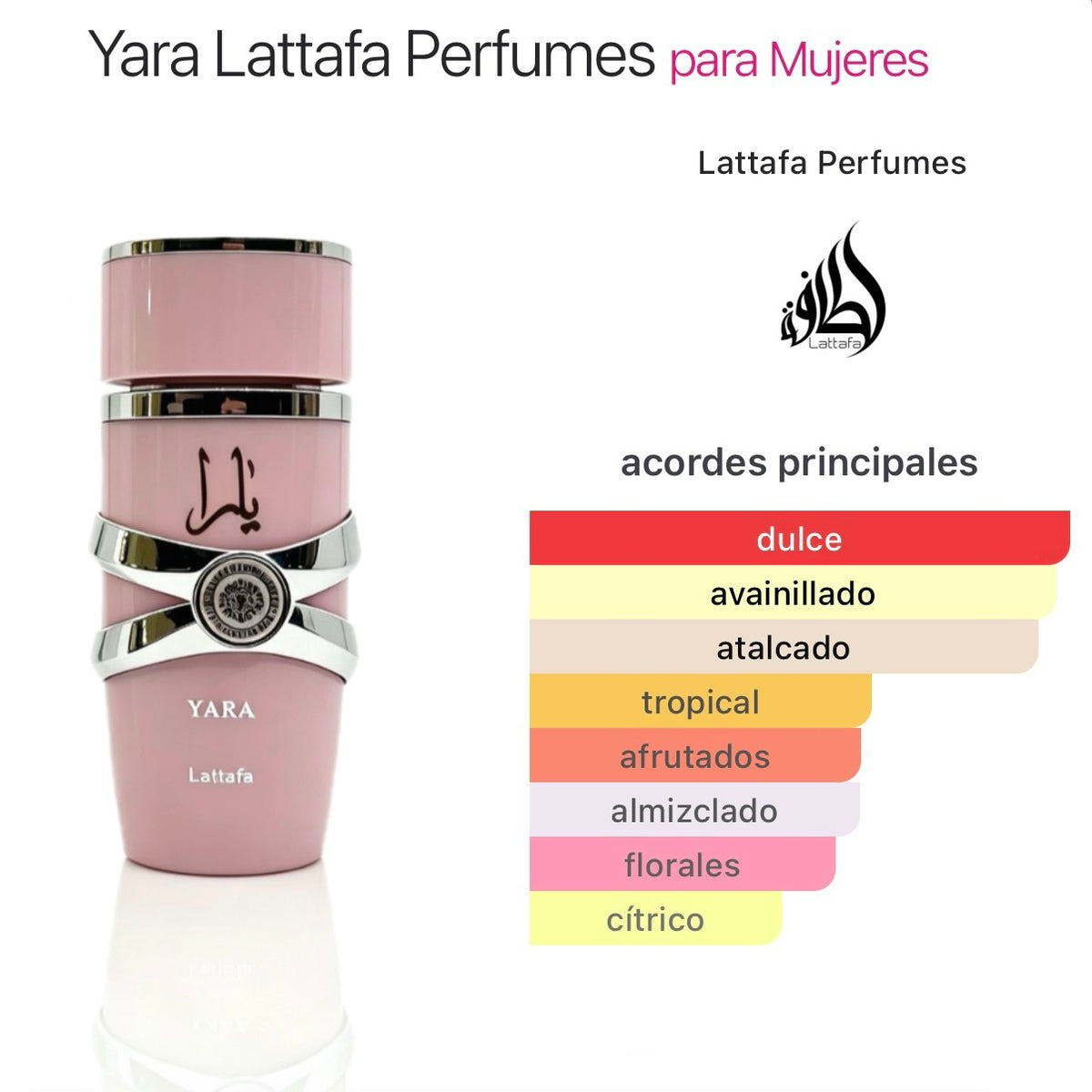 Lattafa Yara Rosa Eau de Parfum 100ml - Oriental Vainilla para Mujer