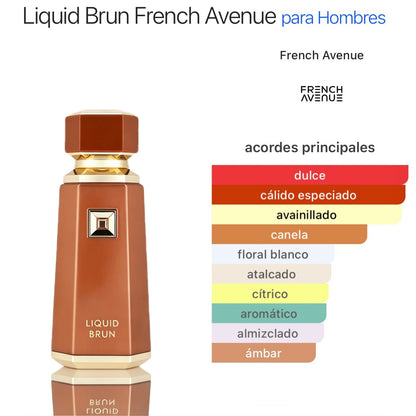 French Avenue Liquid Brun Eau de Parfum 100ml - Fragancia Amaderada Especiada Gourmand para Hombre