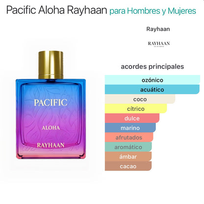Rayhaan Pacific Aloha Eau de Parfum 100ml - Aromática Frutal Unisex