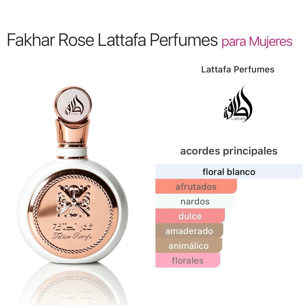 Lattafa Fakhar Rose Eau de Parfum 100ml - Floral para Mujer