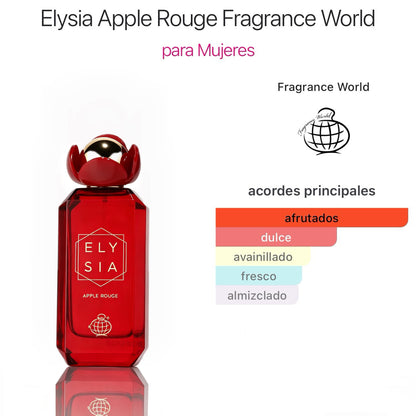 Fragrance World Elysia Apple Rouge Eau de Parfum 100ml - Floral Frutal Gourmand para Mujer