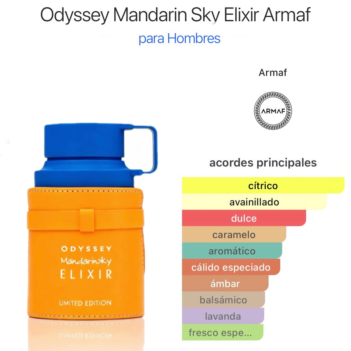 Armaf Odyssey Mandarin Sky ELIXIR Eau de Parfum 100ml - Cítrica Amaderada para Hombre