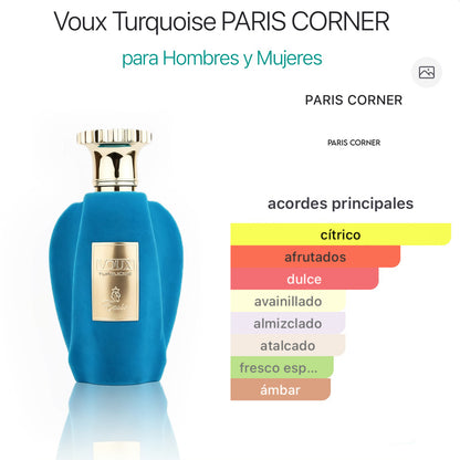 Paris Corner Voux turquoise Eau de Parfum 100 ml - Oriental Vainilla Unisex