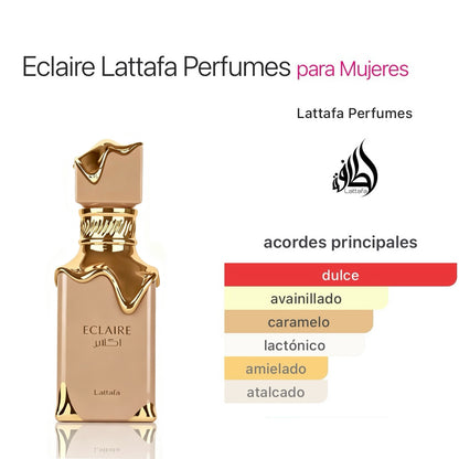 Lattafa Eclaire Eau de Parfum 100ml - Fragancia Floral Gourmand Frutal para Mujer