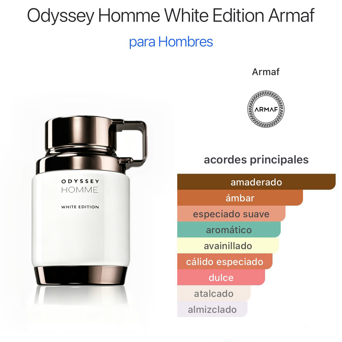 Armaf Odyssey Homme White Edition Eau de Parfum 100ml - Oriental Fougère para Hombre