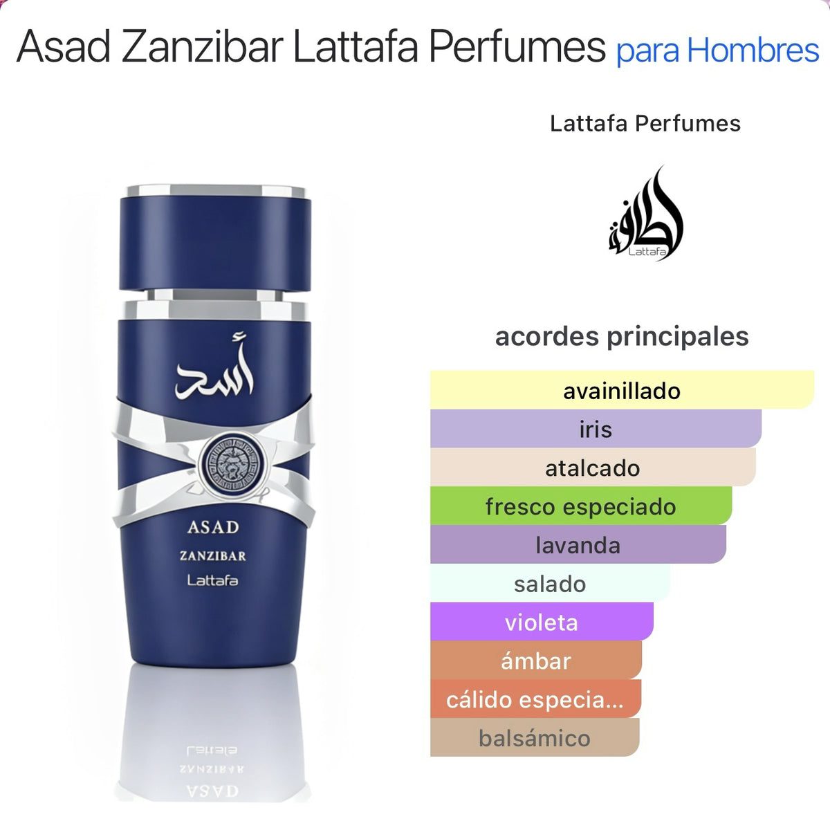Lattafa Asad Zanzibar Eau de Parfum 100ml -  Avainillado para Hombre
