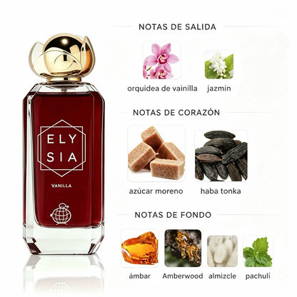 Fragrance World Elysia Vanilla Eau de Parfum 100ml -  Gourmand Vainilla Amaderada para Mujer
