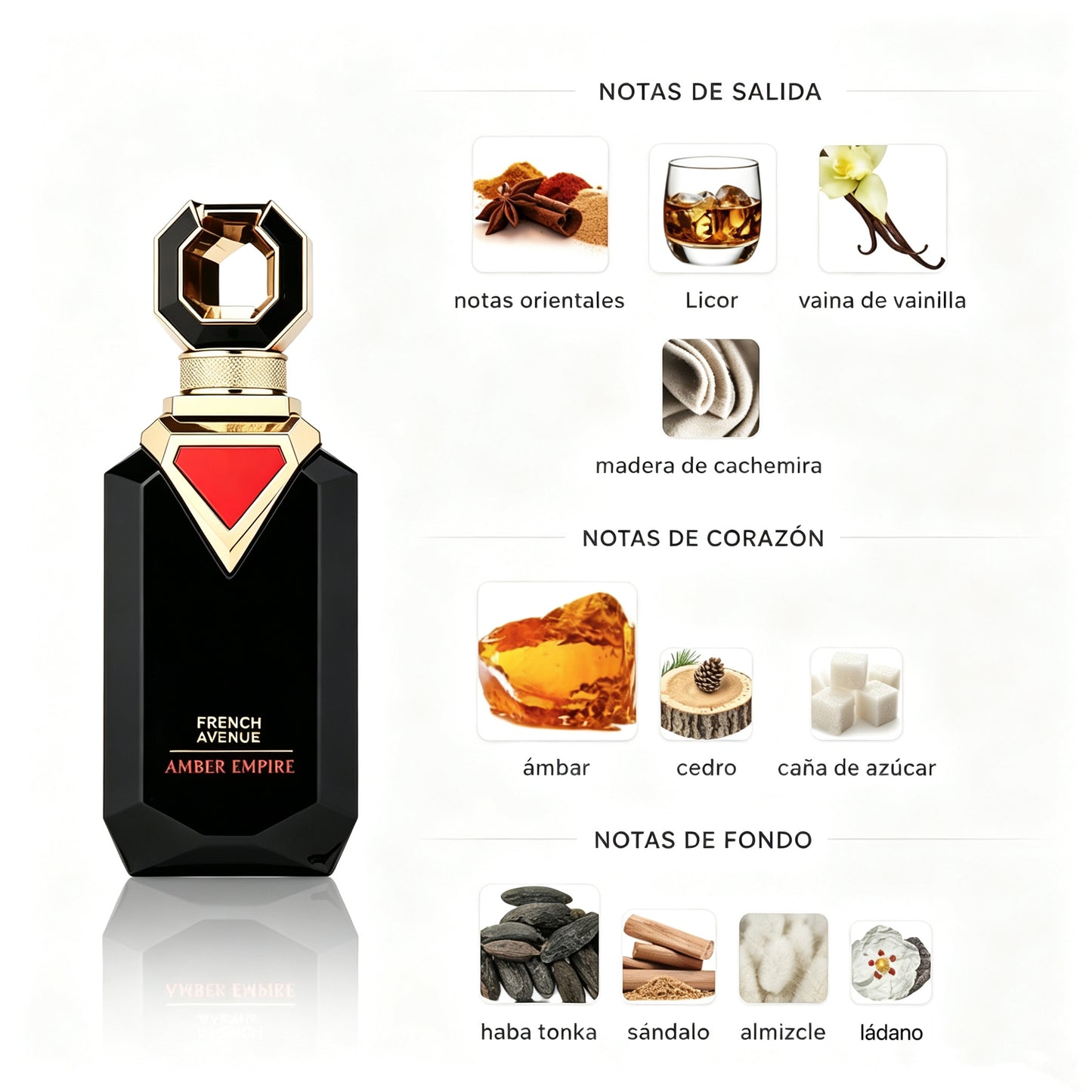 French Avenue Amber Empire Eau de Parfum  100ml - Oriental Amaderada  para Hombre