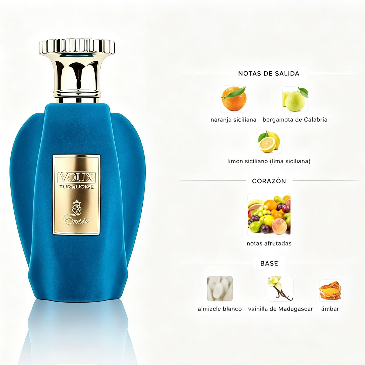 Paris Corner Voux turquoise Eau de Parfum 100 ml - Oriental Vainilla Unisex