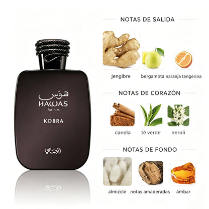 Rasasi Hawas Kobra For Him Eau de Parfum 100ml -  Oriental Amaderada para  Hombre
