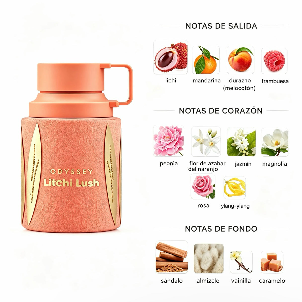 Armaf Odyssey Li'chi Lush Eau De Parfum 100 ml - Floral Frutal Gourmand para Mujer
