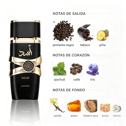 Lattafa Asad Eau de Parfum 100ml - Ámbar Fresco Especiado para Hombre