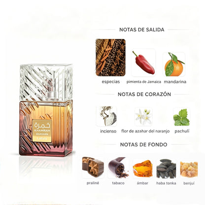 Lattafa Khamrah Dukhan Eau de Parfum100ml - Ámbar Especiado para Hombre