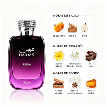 Rasasi Hawas Reina Eau de Parfum 100ml - Oriental Vanilla Gourmand Unisex