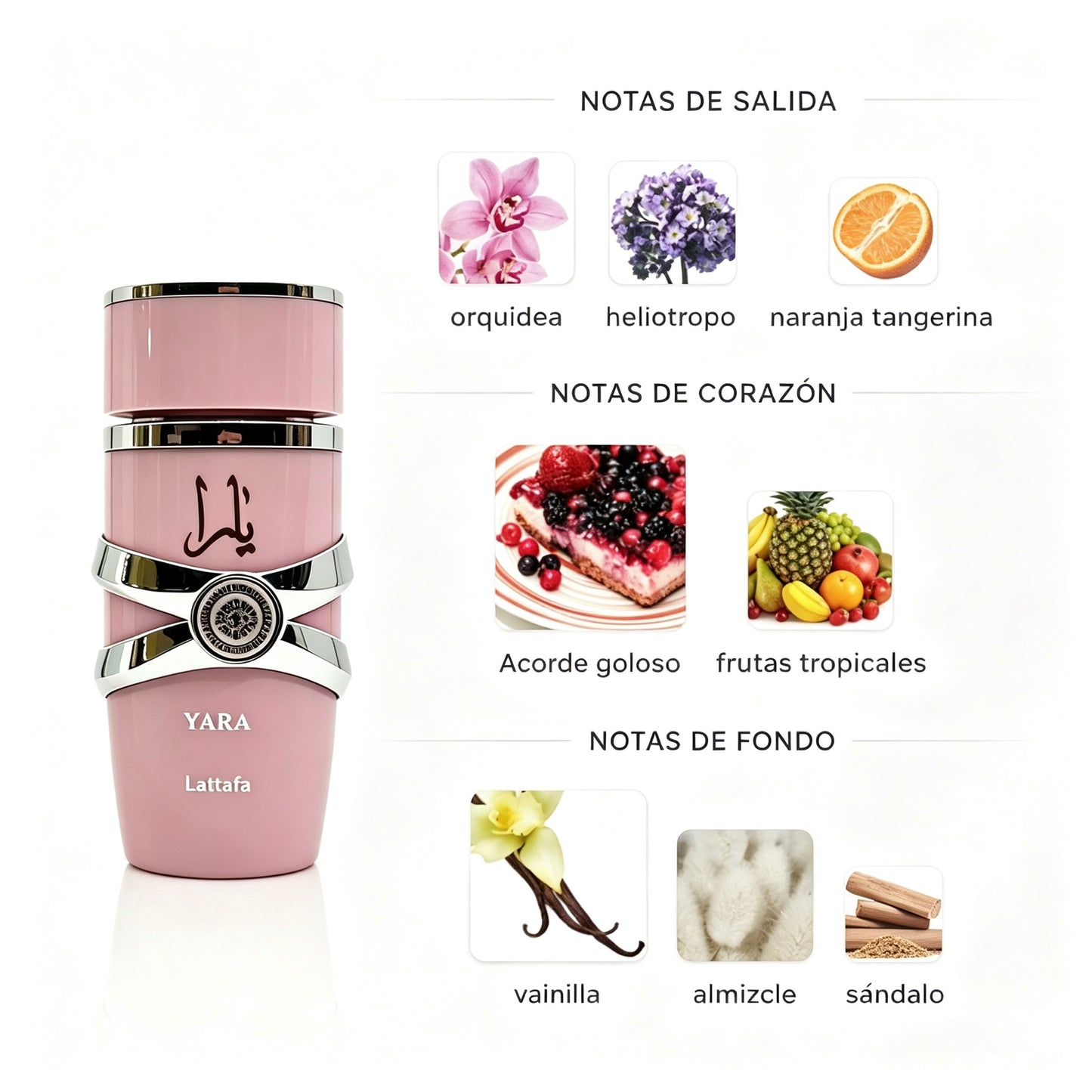 Lattafa Yara Rosa Eau de Parfum 100ml - Oriental Vainilla para Mujer