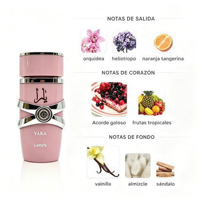 Lattafa Yara Rosa Eau de Parfum 100ml - Oriental Vainilla para Mujer